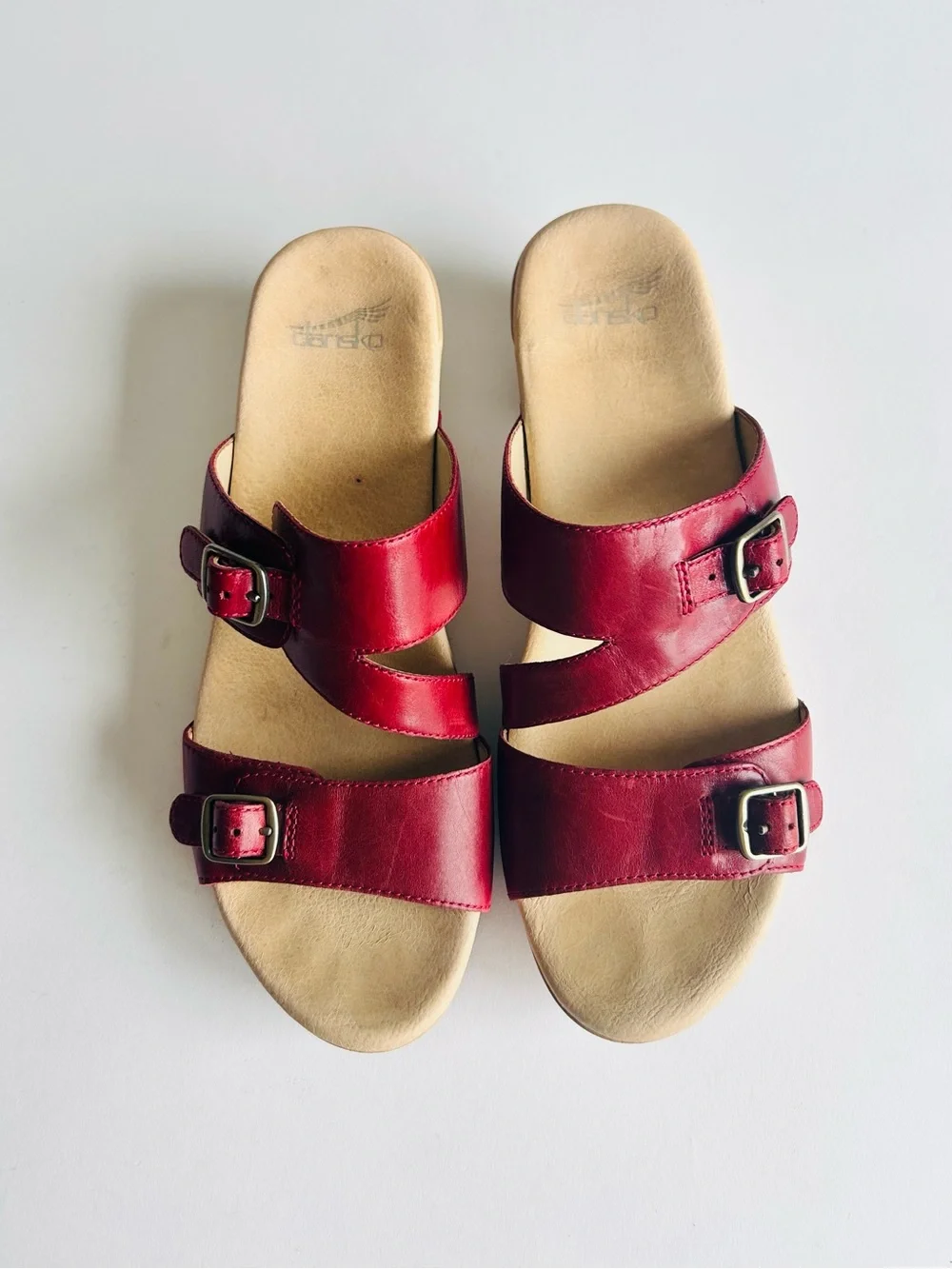 Dansko Burgundy Leather Rubber Outsole Clog Sandals size EUR 39, US 8.5 - Picture 4 of 15
